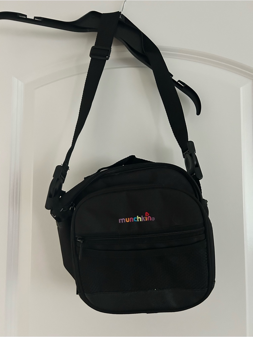 Munchkin Black Messenger Crossbody Cooler Bag with Rainbow Logo